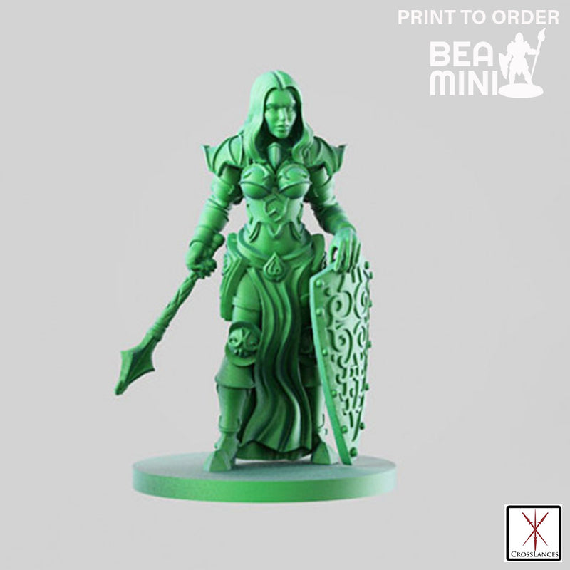 Human Female Paladin | BeaMini Print to Order Miniatures