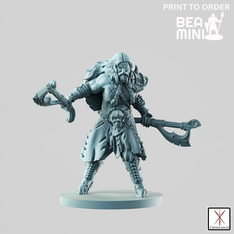 Human Barbarian | BeaMini Print to Order Miniatures