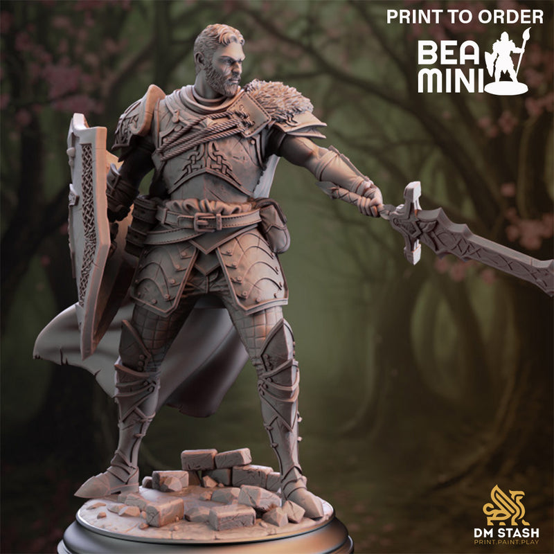 Nordic Nature Paladin - Lizarin | BeaMini Print to Order Miniatures