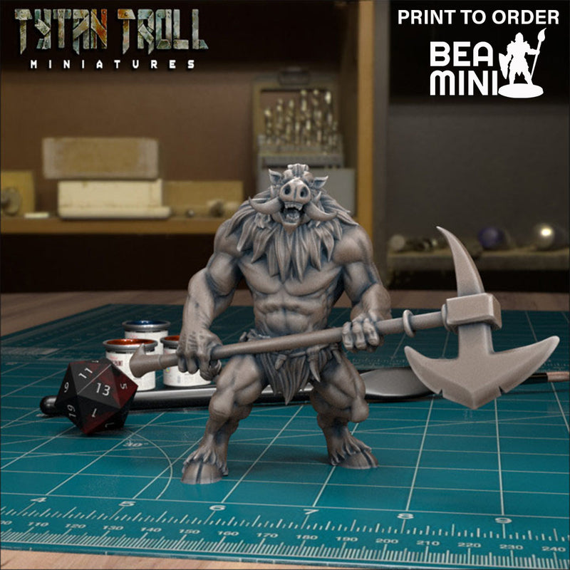 Wereboar 01 | BeaMini Print to Order Miniatures