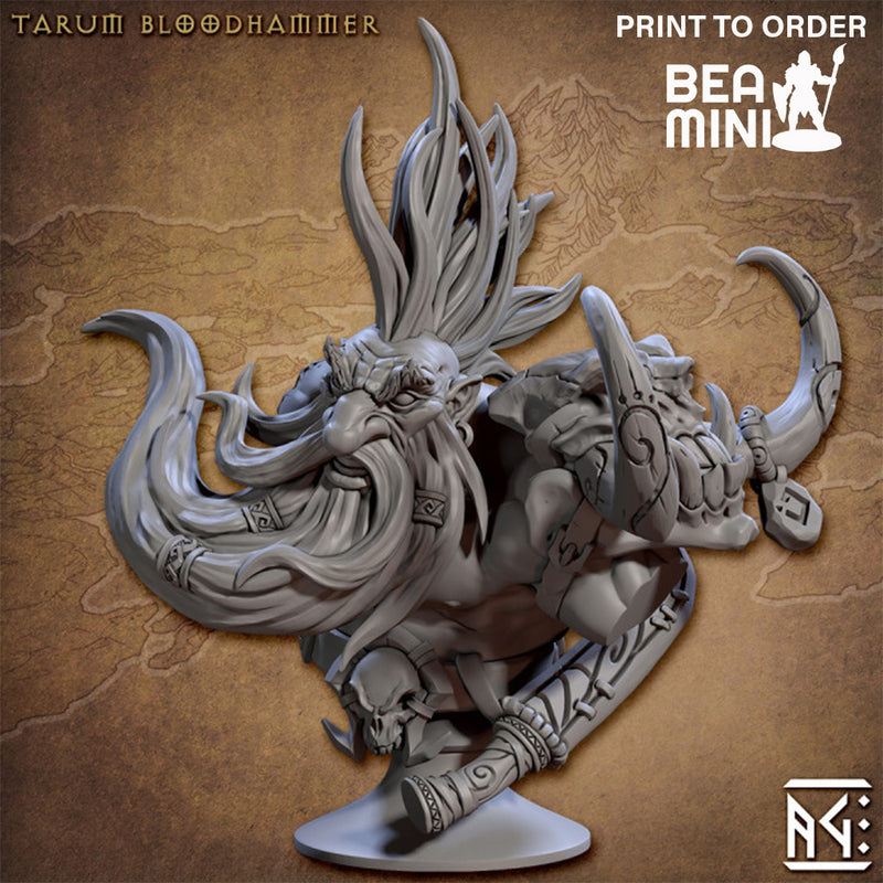 Heroic Bust: Tarum Bloodhammer | BeaMini Print to Order Miniatures