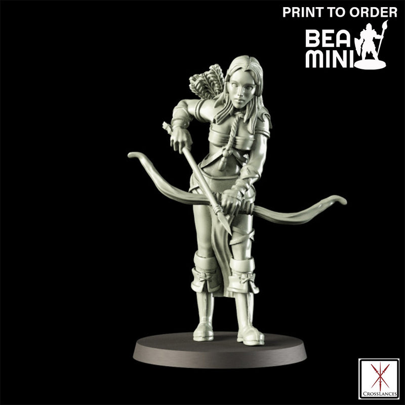 Elven Female Fighter | BeaMini Print to Order Miniatures