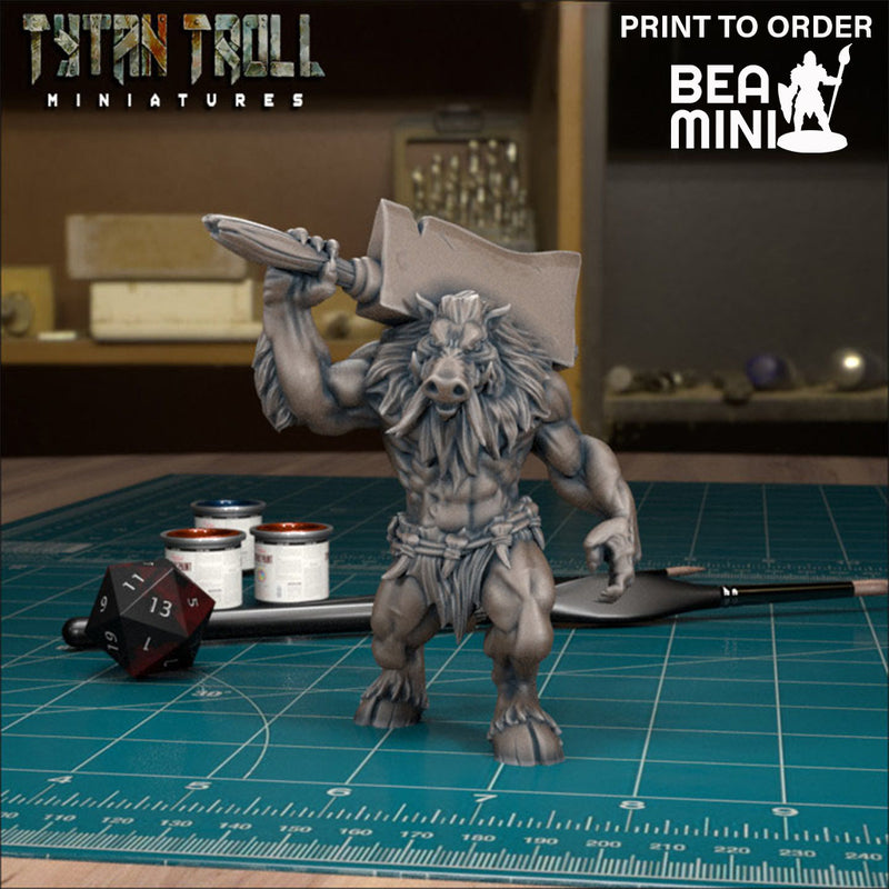 Wereboar 06 | BeaMini Print to Order Miniatures