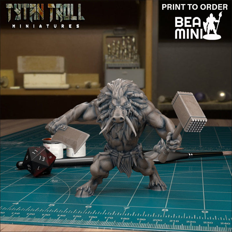 Wereboar 03 | BeaMini Print to Order Miniatures