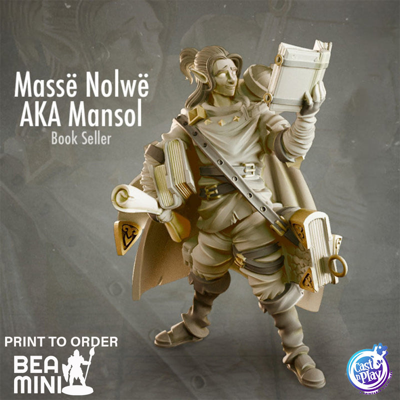 Massë Nolwë AKA Mansol The Bookseller | BeaMini Print to Order Miniatures