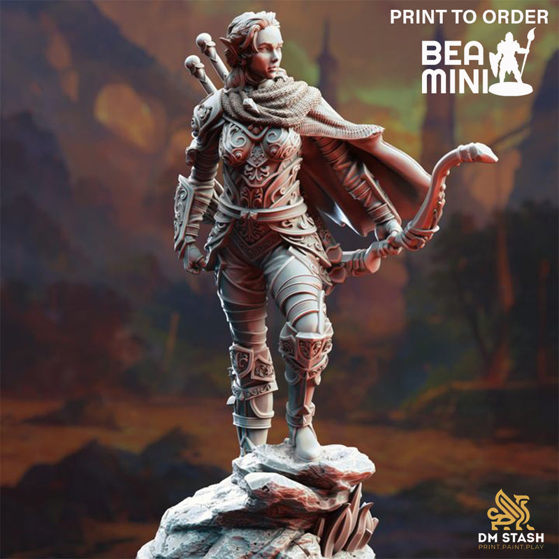 Elf Hellspawn Hunter Ranger - Virana | BeaMini Print to Order Miniatures