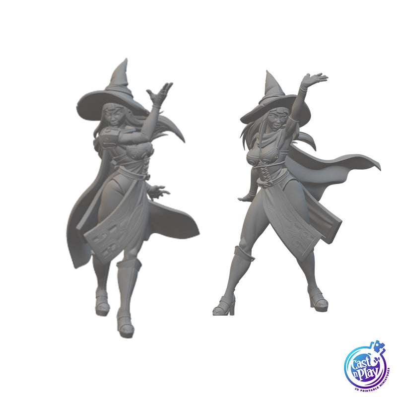 Human Female Sorcerers | BeaMini Unpainted RPG Miniatures