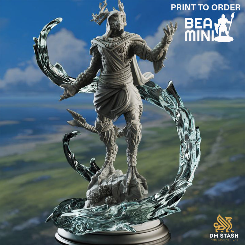 Dragonborn of the Sea - Voskathar | BeaMini Print to Order Miniatures