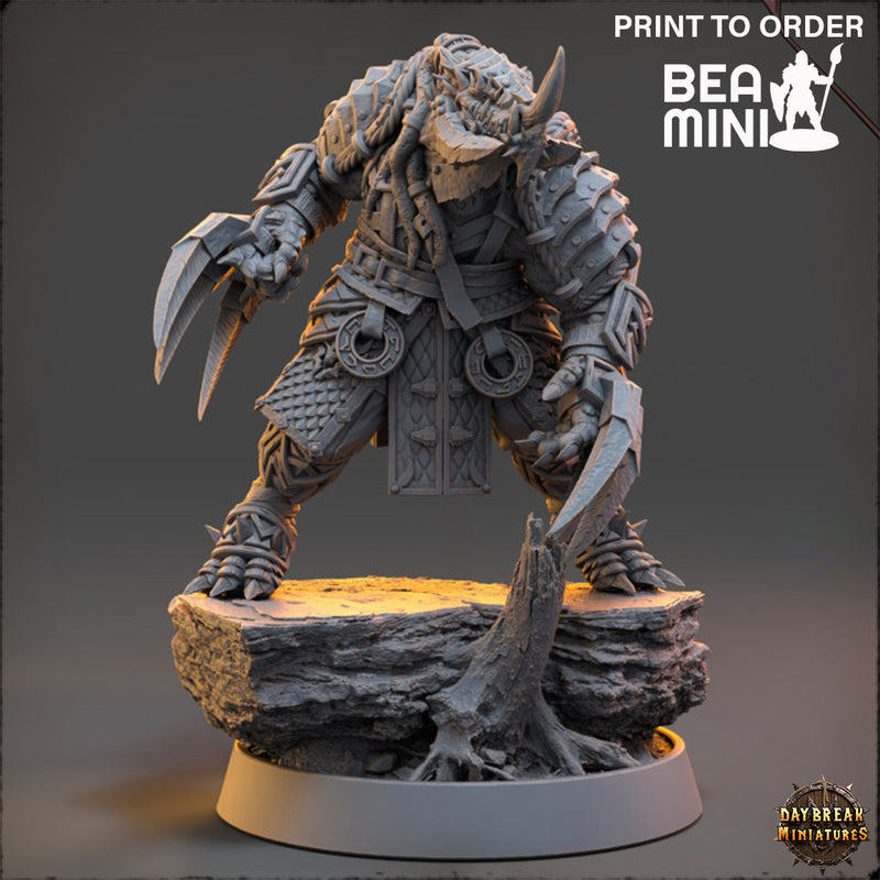 Zsagatai the Blue Blizzard, Dragonborn Monk | BeaMini Print to Order Miniatures