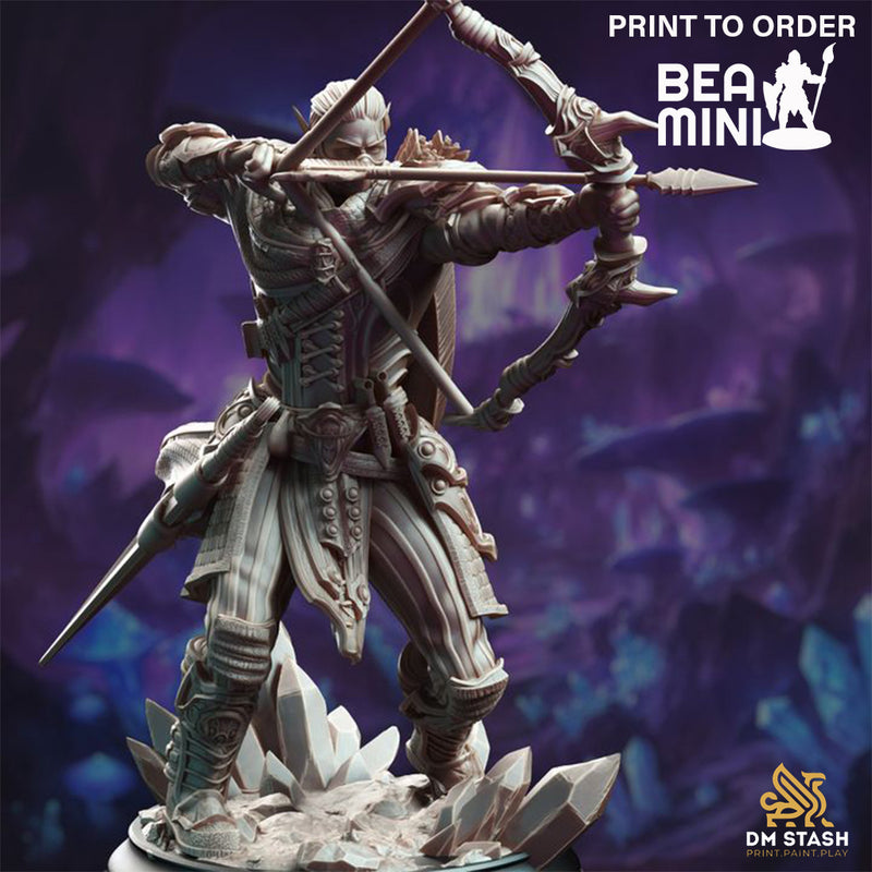 Drow Ranger of the Underdark - Indua'ne Viverik | BeaMini Print to Order Miniatures