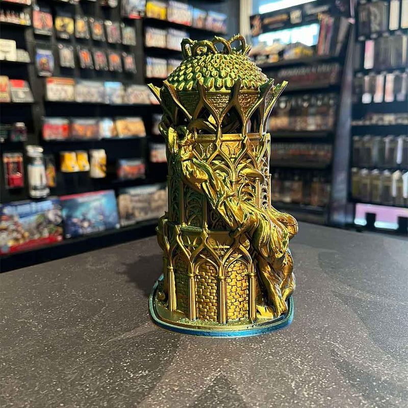 3D Printed Dice Tower - Druids Tower (Green/Blue/Gold)