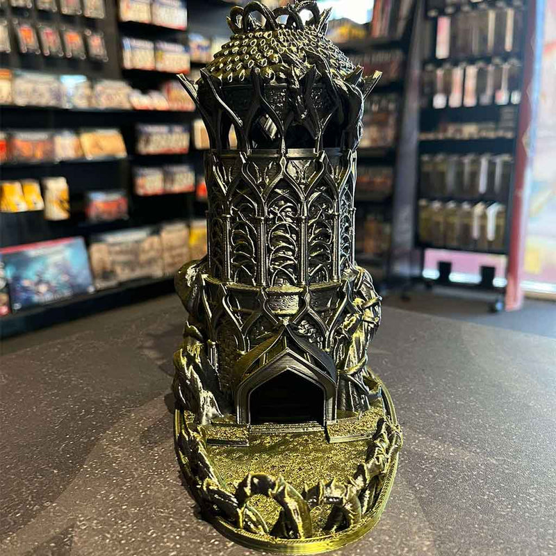 3D Printed Dice Tower - Druids Tower (Green/Black)