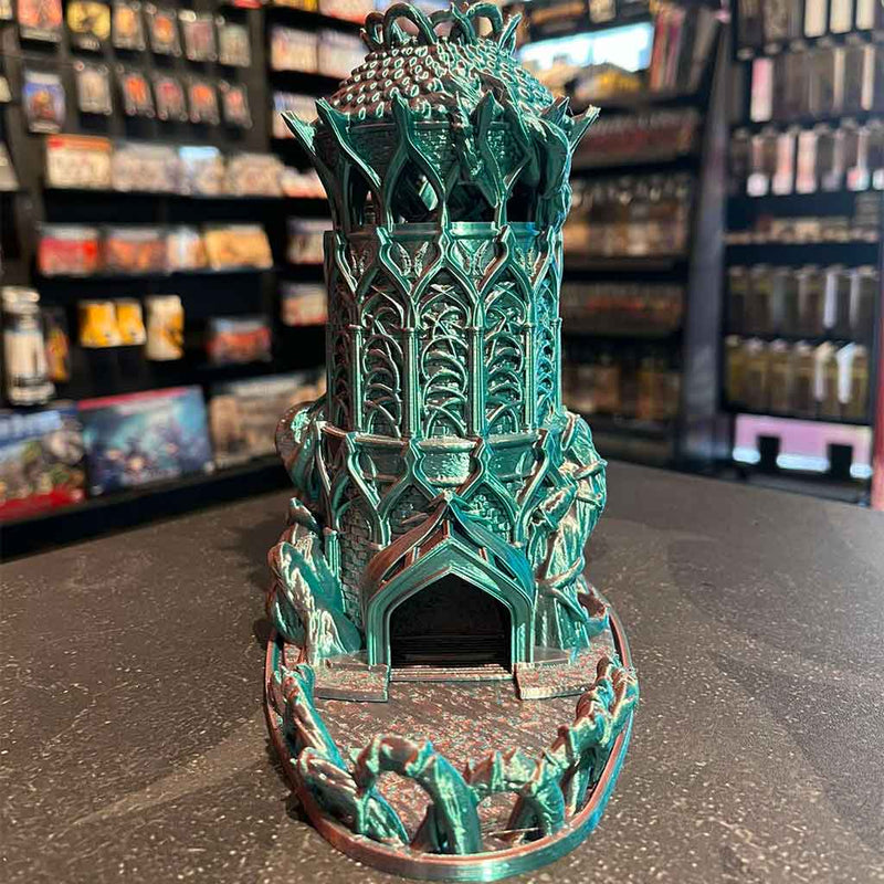 3D Printed Dice Tower - Druids Tower (Pink/Teal)