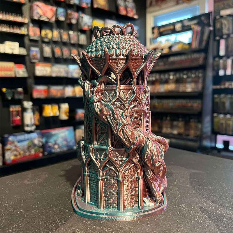 3D Printed Dice Tower - Druids Tower (Pink/Teal)