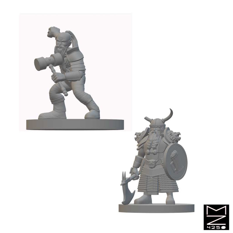 Dwarf Fighters | BeaMini Unpainted RPG Miniatures