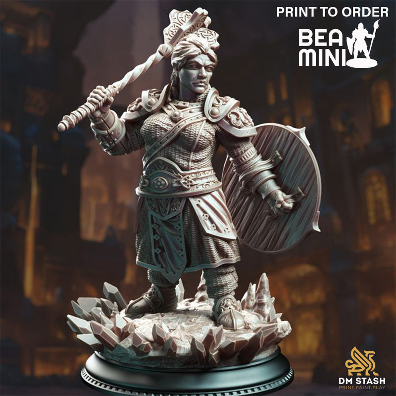 Dwarf War Cleric - Kilda Swordreign | BeaMini Print to Order Miniatures