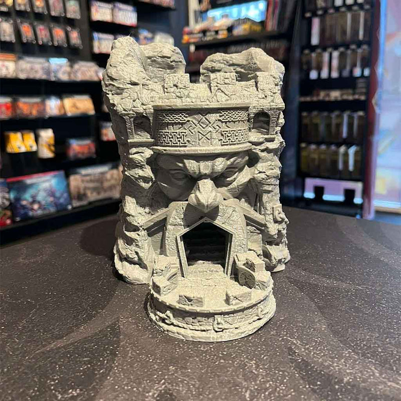 3D Printed Dice Tower - Dwarven Mountain (Grey)