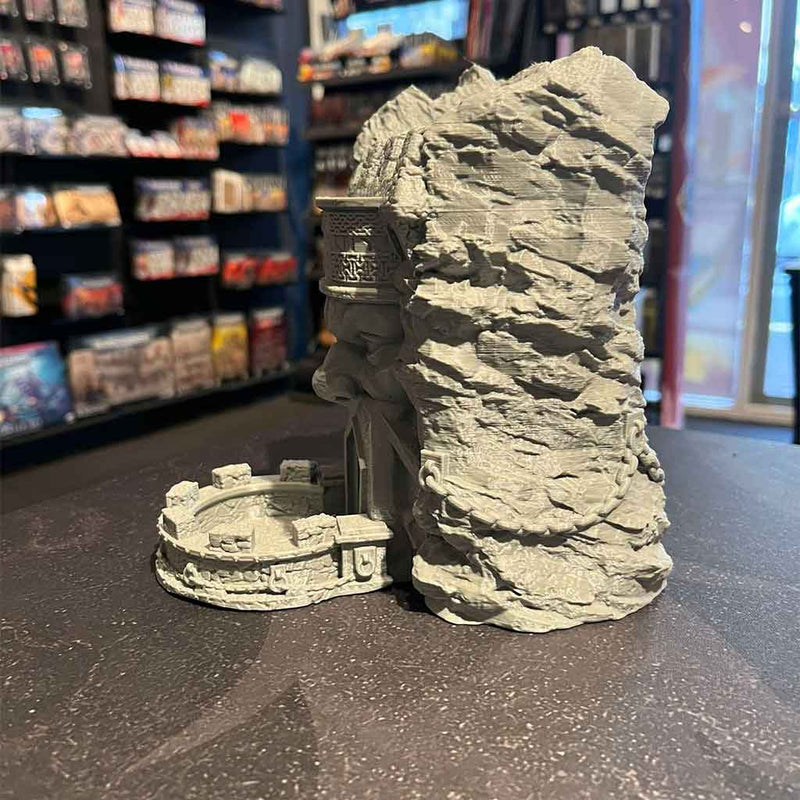 3D Printed Dice Tower - Dwarven Mountain (Grey)