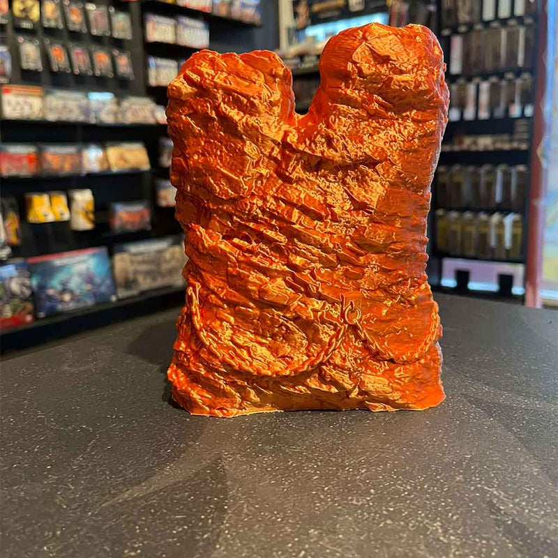 3D Printed Dice Tower - Dwarven Mountain (Orange/Yellow)