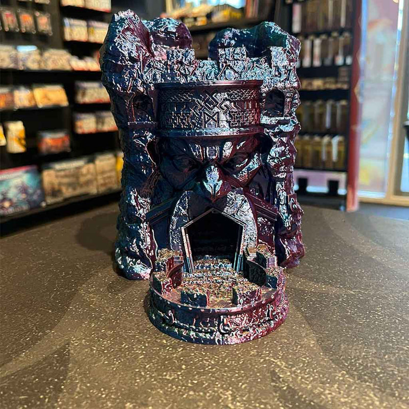 3D Printed Dice Tower - Dwarven Mountain (Rainbow)