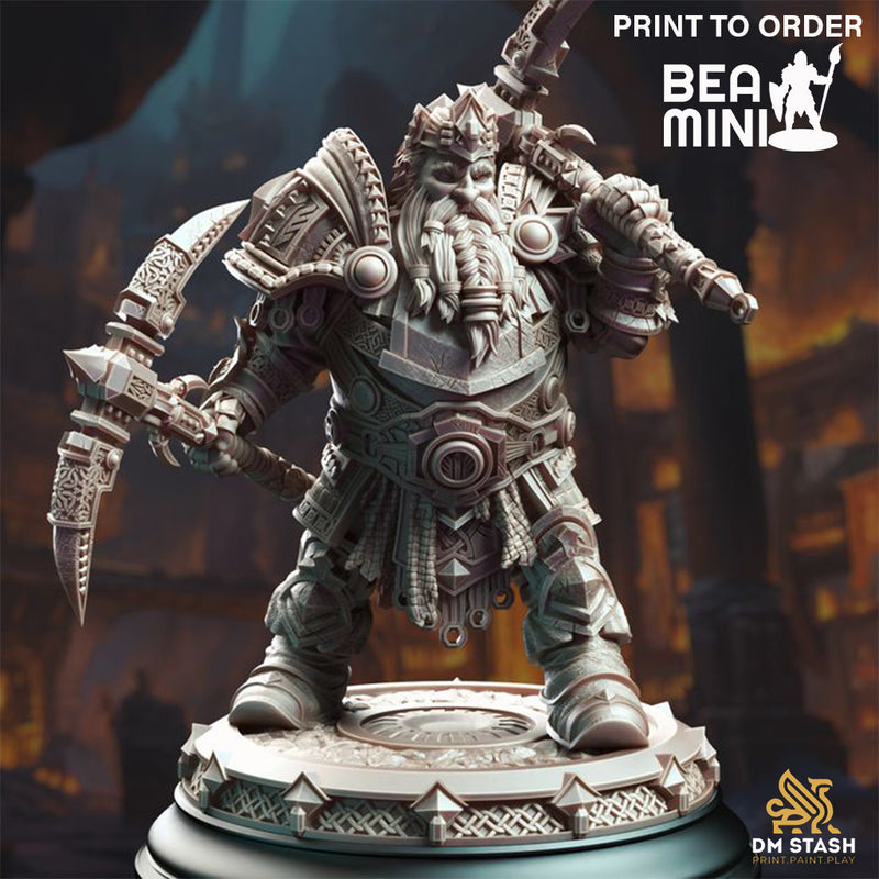 Dwarven General - Gordrain Stonehand | BeaMini Print to Order Miniatures