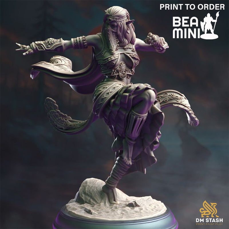 Elf Sun Soul Monk - Cahira | BeaMini Print to Order Miniatures