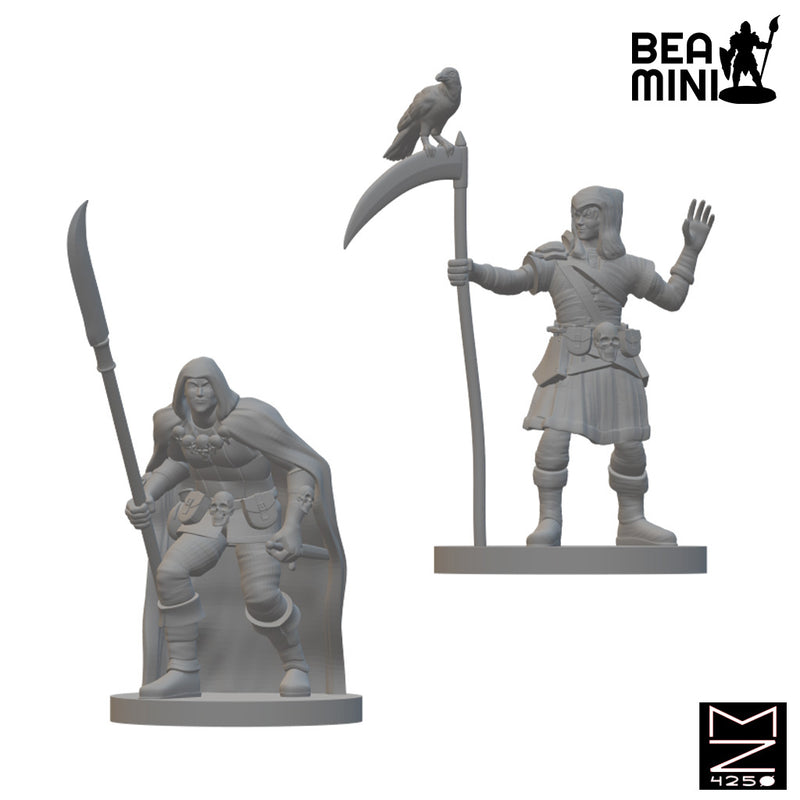 Elf Warlocks | BeaMini Unpainted RPG Miniatures