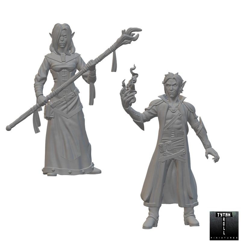 Elf Wizards (Wave 2) | BeaMini Unpainted RPG Miniatures