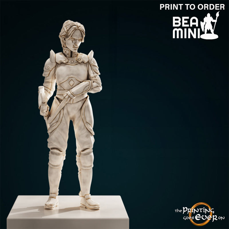 Ellenor - Human Fighter | BeaMini Print to Order Miniatures