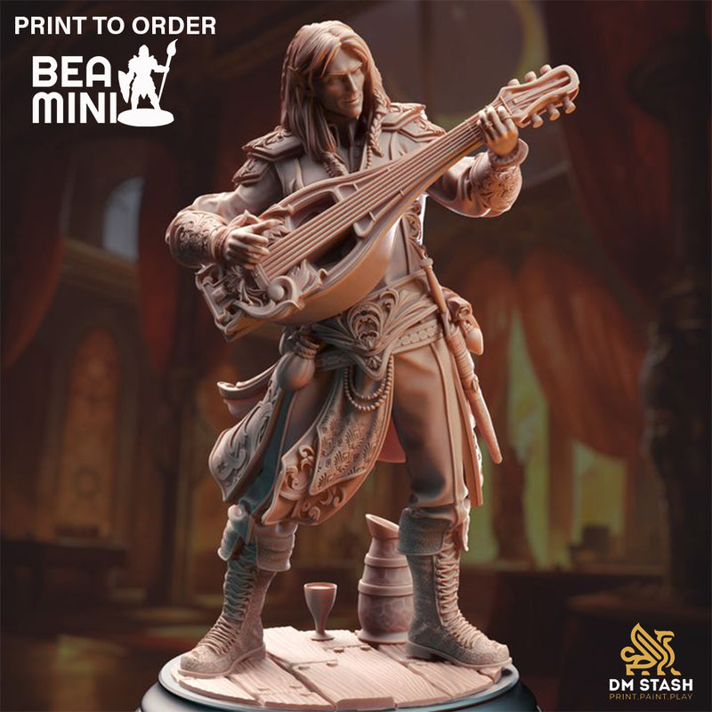 Elven Bard - Ereviel Eight Toes | BeaMini Print to Order Miniatures