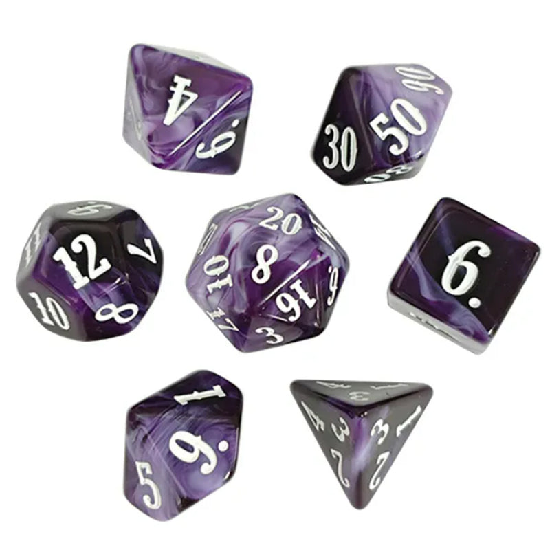 Enchanted Mystic - 7 Piece Polyhedral Dice Set + Dice Bag