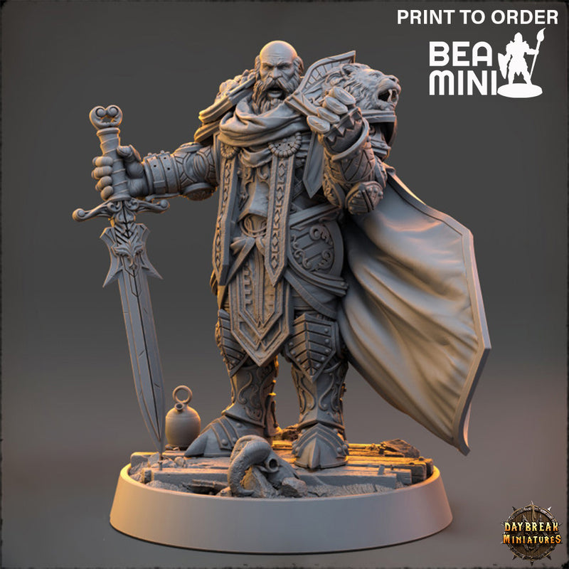 Erasmus du Tranchant - The Paladins of The Silver Lion | BeaMini Print to Order Miniatures