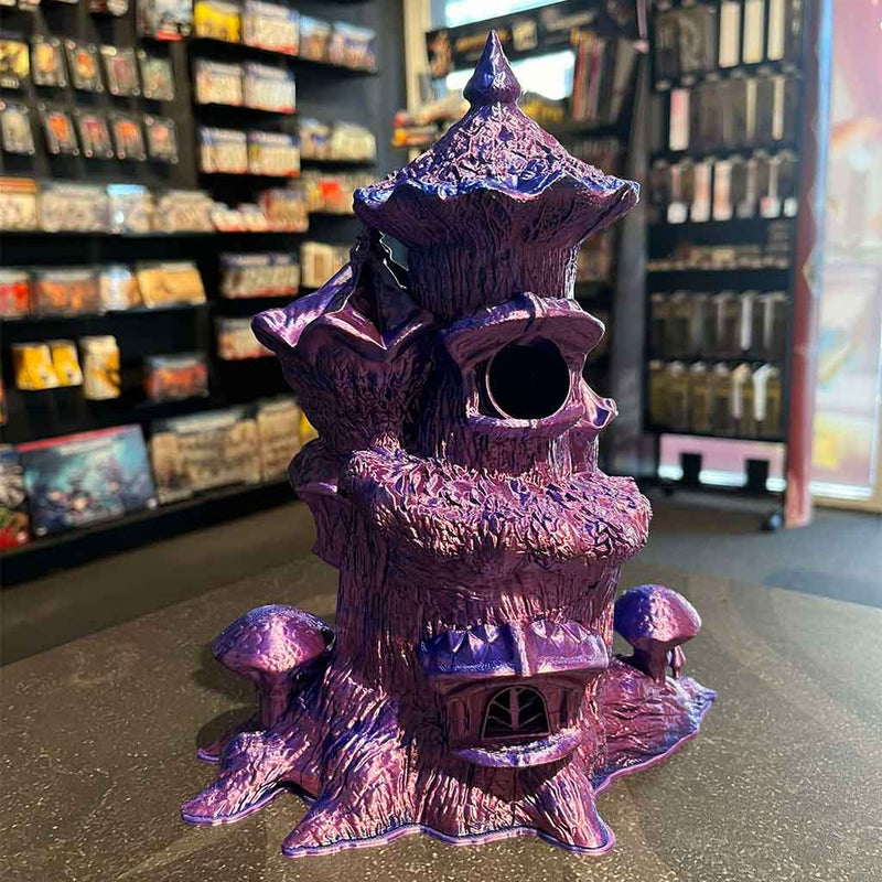 3D Printed Dice Tower - Fairy House (Blue/Purple)