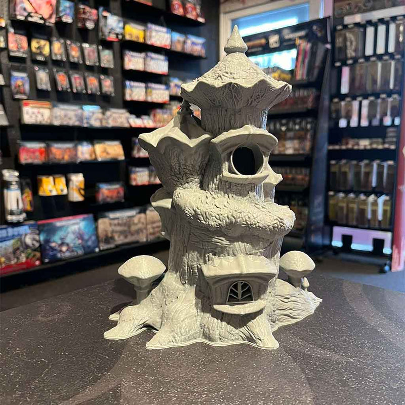 3D Printed Dice Tower - Fairy House (Grey)