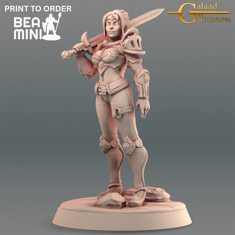 Female Warrior | BeaMini Print to Order Miniatures