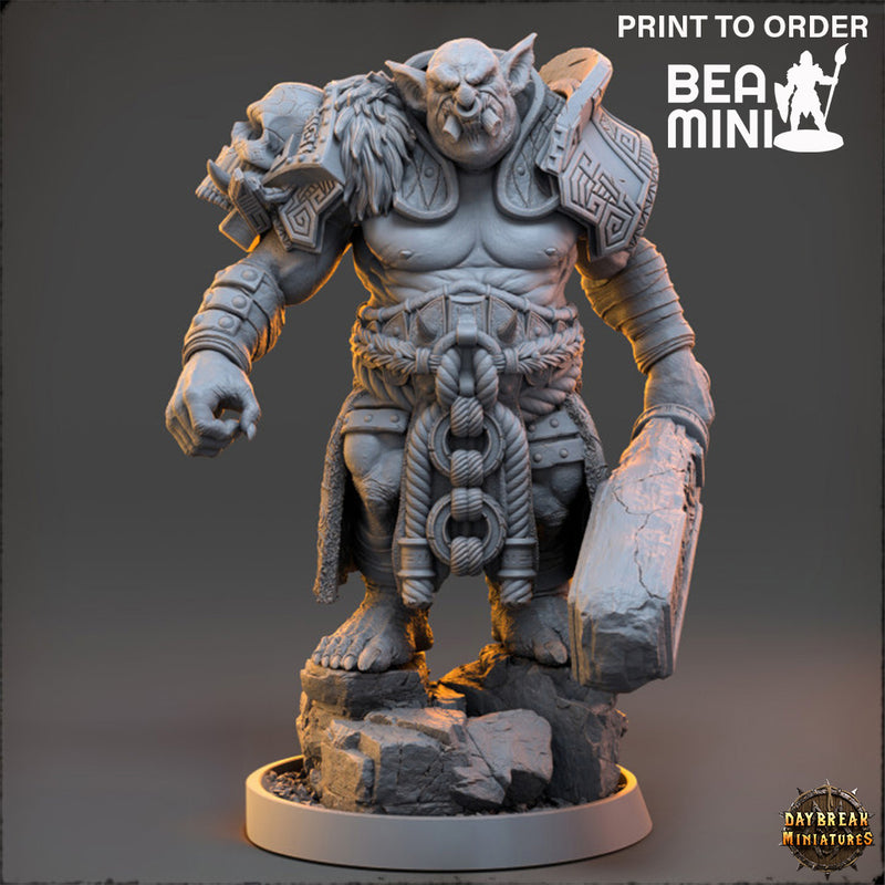 Gartaz the Halfed - The Mammoth Ogres of Skull Mountain | BeaMini Print to Order Miniatures