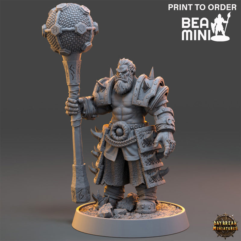 General Gruzum Zeithammer, Orc Fighter | BeaMini Print to Order Miniatures