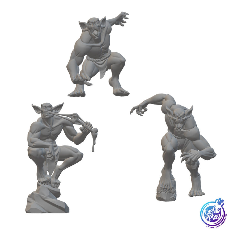 Ghoul Bone Gnawers | BeaMini Unpainted RPG Miniatures