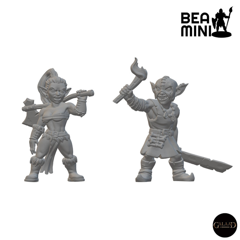 Goblin Barbarians | BeaMini Unpainted RPG Miniatures