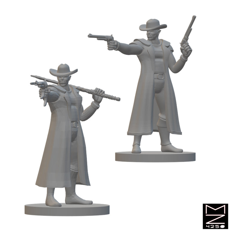 Half Orc Gunslingers | BeaMini Unpainted RPG Miniatures