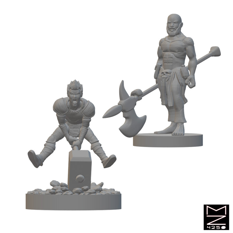 Halfling Barbarians | BeaMini Unpainted RPG Miniatures