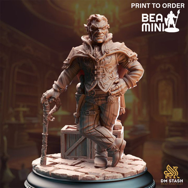 Halfling Crime Lord - Skillet the Boss | BeaMini Print to Order Miniatures