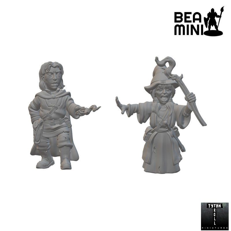 Halfling Wizards | BeaMini Unpainted RPG Miniatures