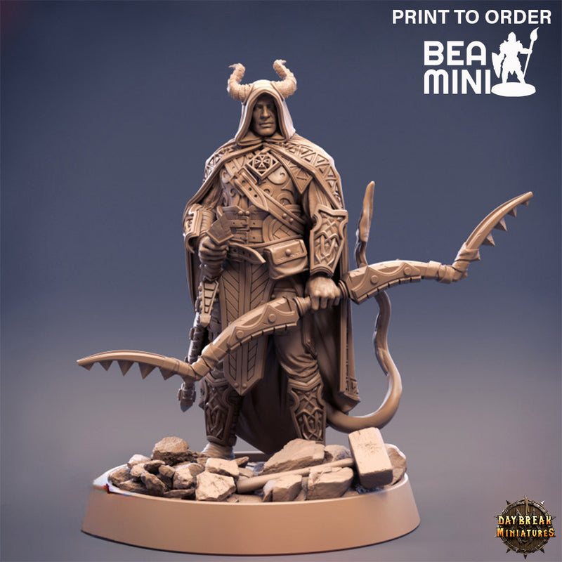 Horst Panthertail, Tiefling Ranger | BeaMini Print to Order Miniatures