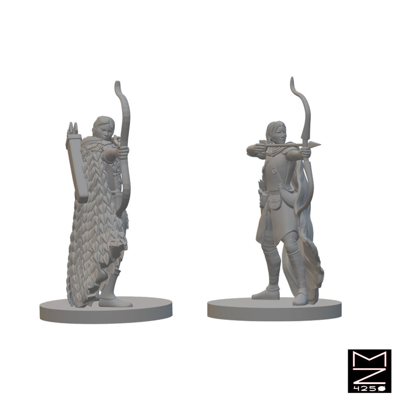 Human Female Rangers | BeaMini Unpainted RPG Miniatures