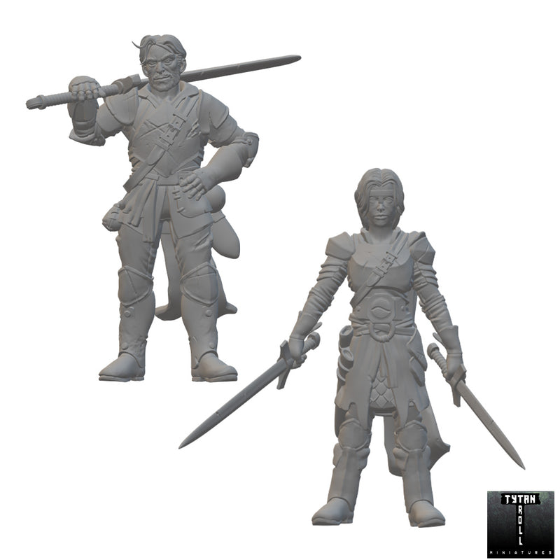 Human Fighters | BeaMini Unpainted RPG Miniatures