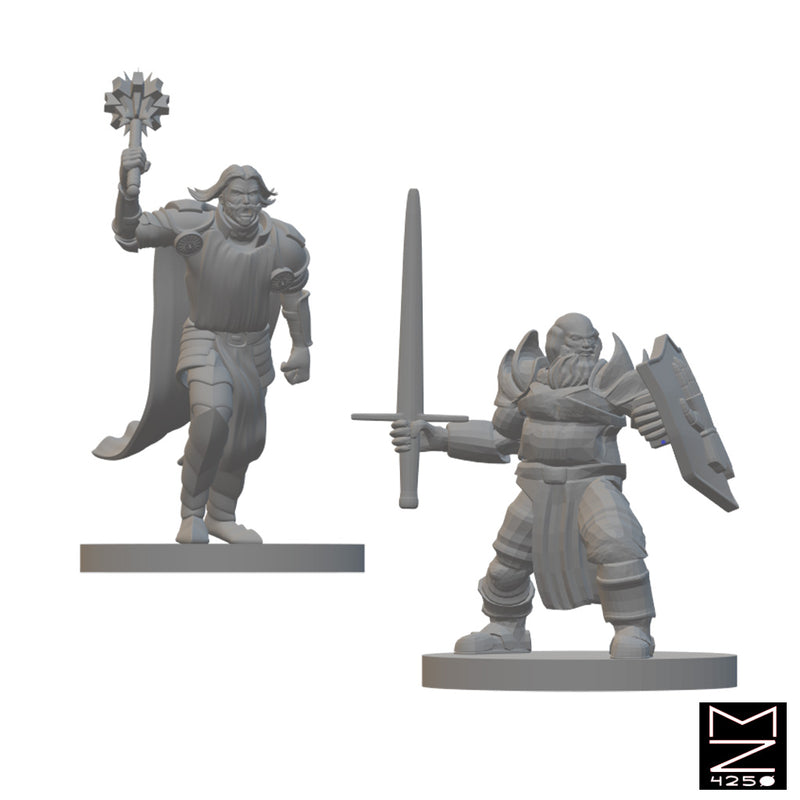 Human Male Clerics | BeaMini Unpainted RPG Miniatures