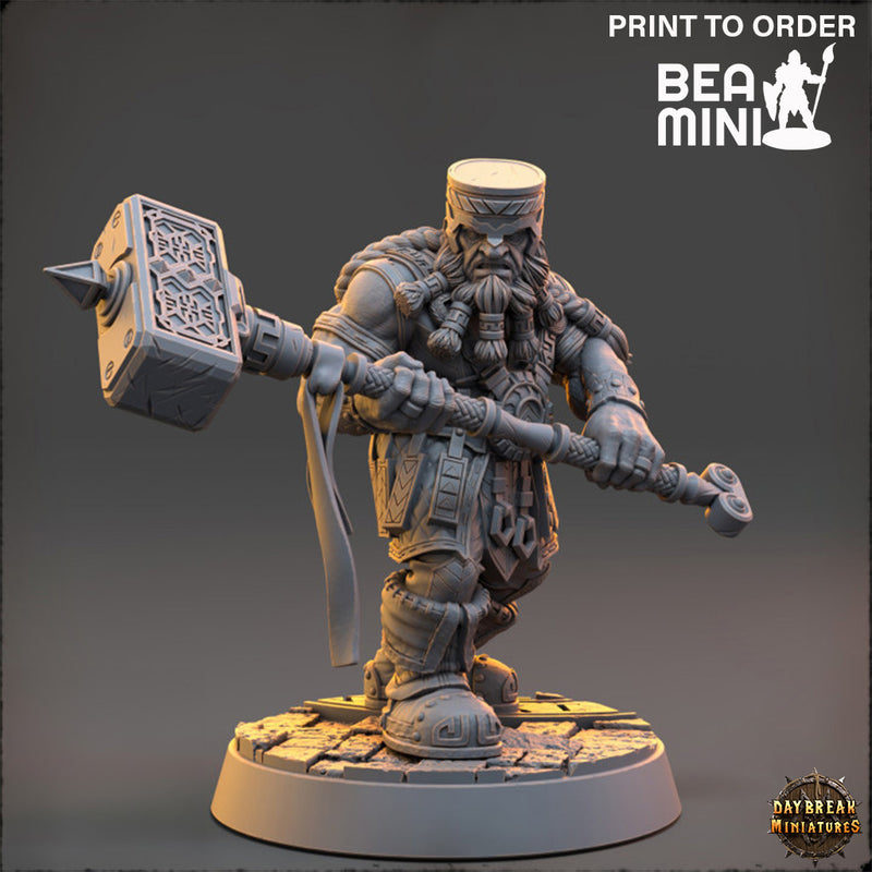 Kigan Krust - Dwarf Fighter | BeaMini Print to Order Miniatures