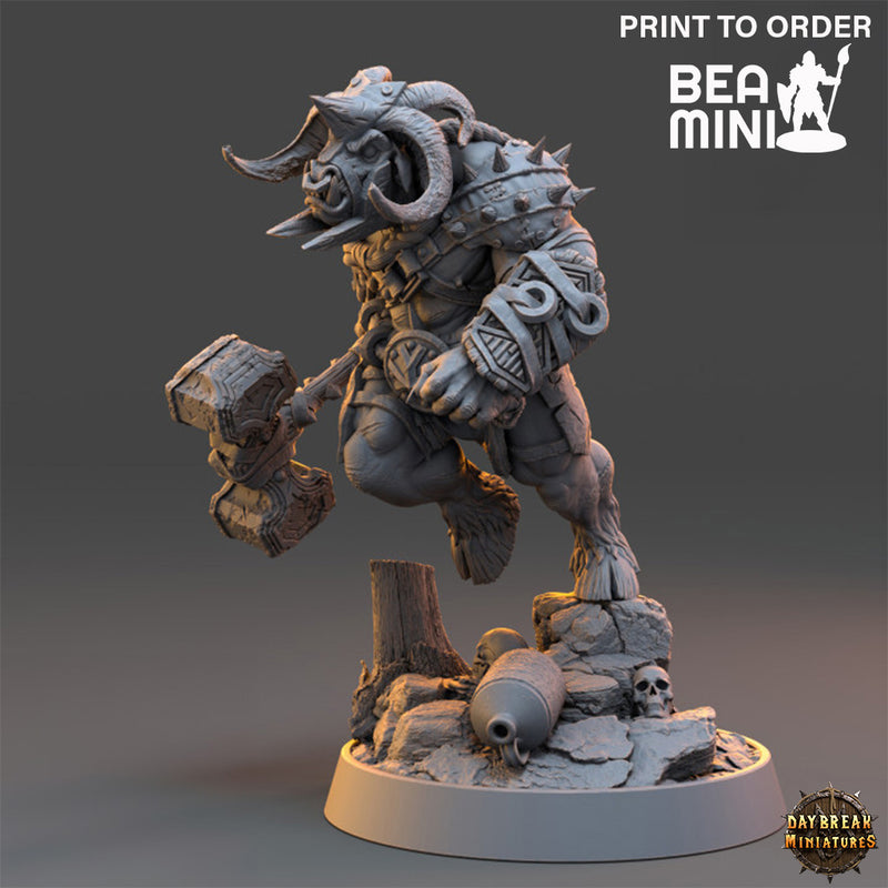 Kraakah, Minotaur Warrior | BeaMini Print to Order Miniatures