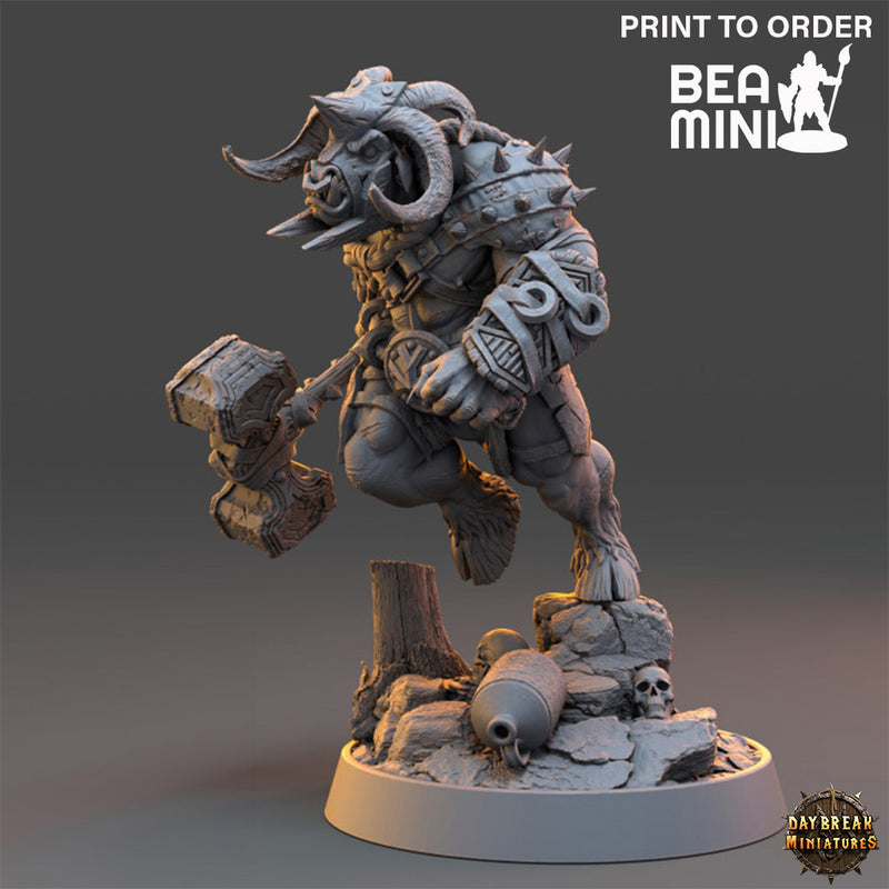 Kraakah, Minotaur Warrior | BeaMini Print to Order Miniatures